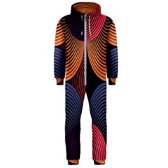 Geometric Swirls Hooded Jumpsuit (men)  by Celenk