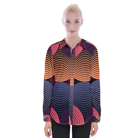 Geometric Swirls Womens Long Sleeve Shirt by Celenk