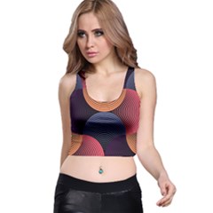 Geometric Swirls Racer Back Crop Top by Celenk