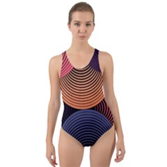 Geometric Swirls Cut-out Back One Piece Swimsuit by Celenk