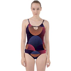 Geometric Swirls Cut Out Top Tankini Set