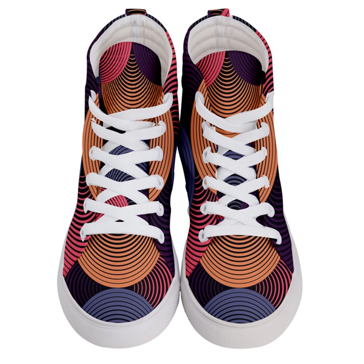 Geometric Swirls Men s Hi-Top Skate Sneakers