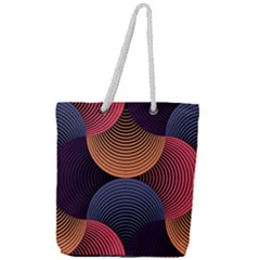 Geometric Swirls Full Print Rope Handle Tote (large)