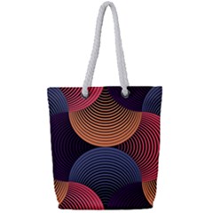 Geometric Swirls Full Print Rope Handle Tote (small)