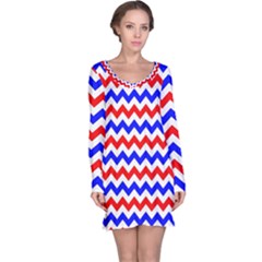 Zig Zag Pattern Long Sleeve Nightdress by Celenk