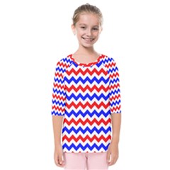 Zig Zag Pattern Kids  Quarter Sleeve Raglan Tee