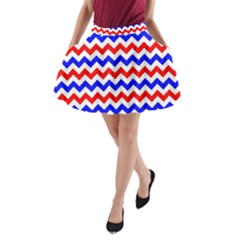 Zig Zag Pattern A-line Pocket Skirt by Celenk