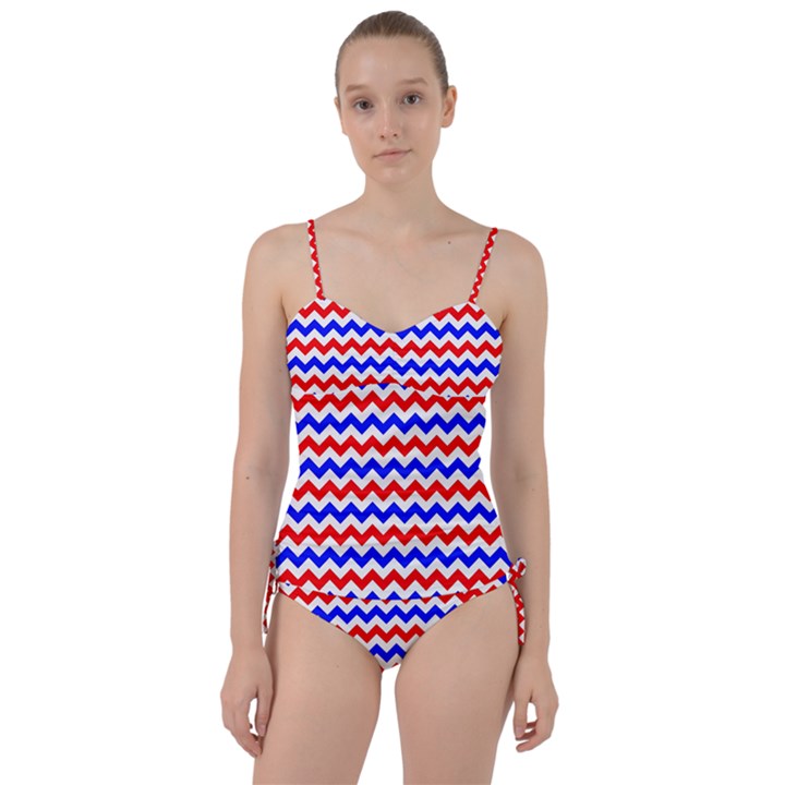 Zig Zag Pattern Sweetheart Tankini Set