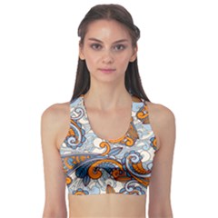 Paisley Pattern Sports Bra by Celenk