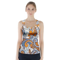 Paisley Pattern Racer Back Sports Top by Celenk