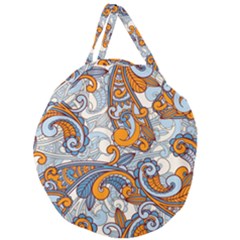 Paisley Pattern Giant Round Zipper Tote