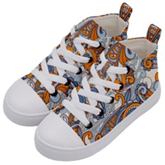 Paisley Pattern Kid s Mid-top Canvas Sneakers by Celenk