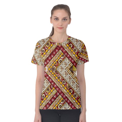 Ethnic Pattern Styles Art Backgrounds Vector Women s Cotton Tee by Celenk