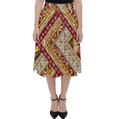 Ethnic Pattern Styles Art Backgrounds Vector Folding Skater Skirt