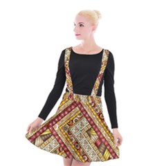 Ethnic Pattern Styles Art Backgrounds Vector Suspender Skater Skirt