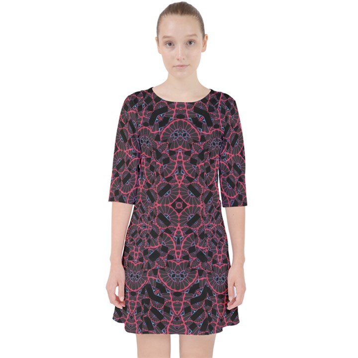 Modern Ornate Pattern Pocket Dress