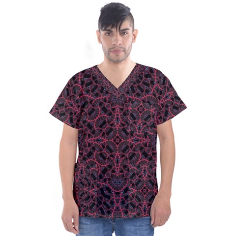 Modern Ornate Pattern Men s V-neck Scrub Top by dflcprints