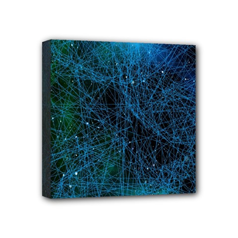 System Network Connection Connected Mini Canvas 4  X 4  by Celenk