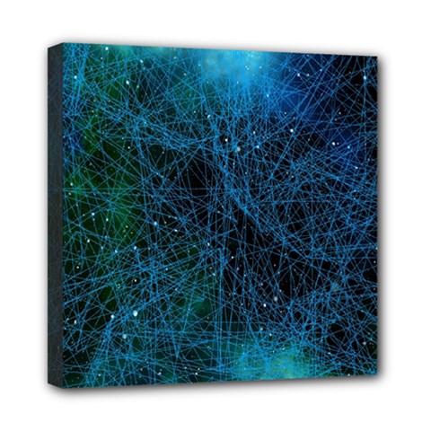 System Network Connection Connected Mini Canvas 8  X 8  by Celenk