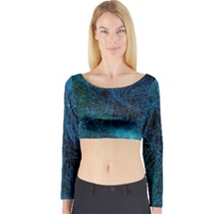 System Network Connection Connected Long Sleeve Crop Top by Celenk