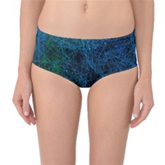 System Network Connection Connected Mid-waist Bikini Bottoms by Celenk