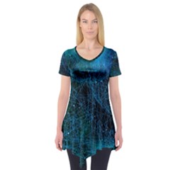 System Network Connection Connected Short Sleeve Tunic  by Celenk