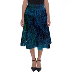 System Network Connection Connected Perfect Length Midi Skirt by Celenk