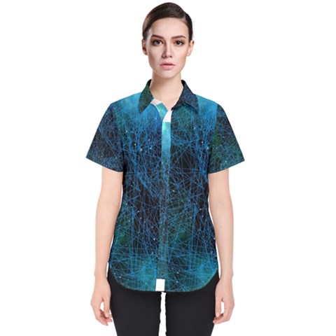 System Network Connection Connected Women s Short Sleeve Shirt by Celenk