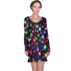 Fireworks Rocket New Year S Day Long Sleeve Nightdress by Celenk