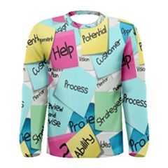 Stickies Post It List Business Men s Long Sleeve Tee by Celenk