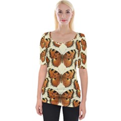 Butterfly Butterflies Insects Wide Neckline Tee