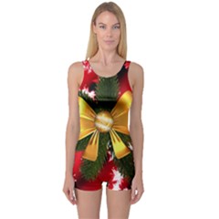 Christmas Star Winter Celebration One Piece Boyleg Swimsuit by Celenk