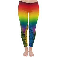 Christmas Colorful Rainbow Colors Classic Winter Leggings