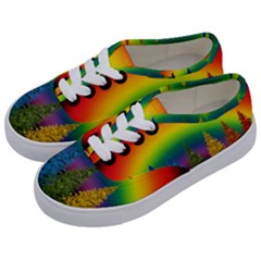 Christmas Colorful Rainbow Colors Kids  Classic Low Top Sneakers by Celenk