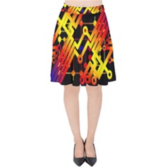 Board Conductors Circuits Velvet High Waist Skirt by Celenk