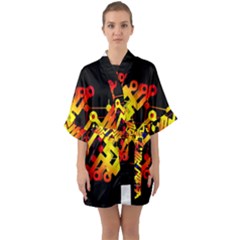 Board Conductors Circuits Quarter Sleeve Kimono Robe by Celenk