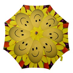 Sun Laugh Rays Luck Happy Hook Handle Umbrellas (small) by Celenk