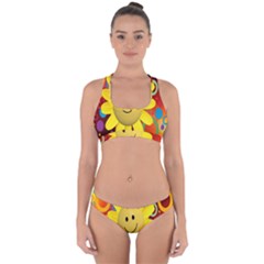 Sun Laugh Rays Luck Happy Cross Back Hipster Bikini Set by Celenk