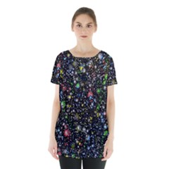 Universe Star Planet All Colorful Skirt Hem Sports Top