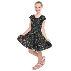 Universe Star Planet All Colorful Kids  Short Sleeve Dress by Celenk