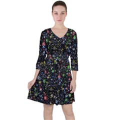 Universe Star Planet All Colorful Ruffle Dress by Celenk