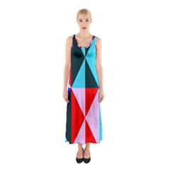 Geometric Pattern Sleeveless Maxi Dress by Celenk