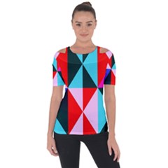 Geometric Pattern Short Sleeve Top by Celenk