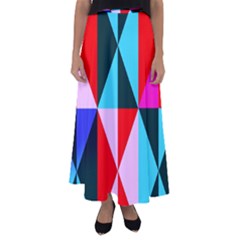 Geometric Pattern Flared Maxi Skirt