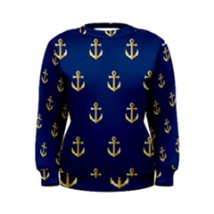 Gold Anchors Background Women s Sweatshirt by Celenk