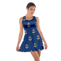 Gold Anchors Background Cotton Racerback Dress by Celenk