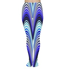 Waves Wavy Blue Pale Cobalt Navy Women s Tights by Celenk