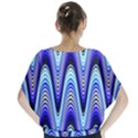 Waves Wavy Blue Pale Cobalt Navy Blouse View2