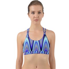 Waves Wavy Blue Pale Cobalt Navy Back Web Sports Bra by Celenk