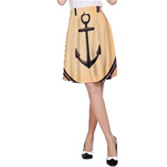 Nautical Anchor Marine Ocean Sea A-line Skirt by Celenk